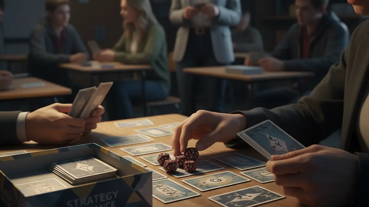 Docent die leerlingen begeleidt bij het spelen van een spel in de klas
