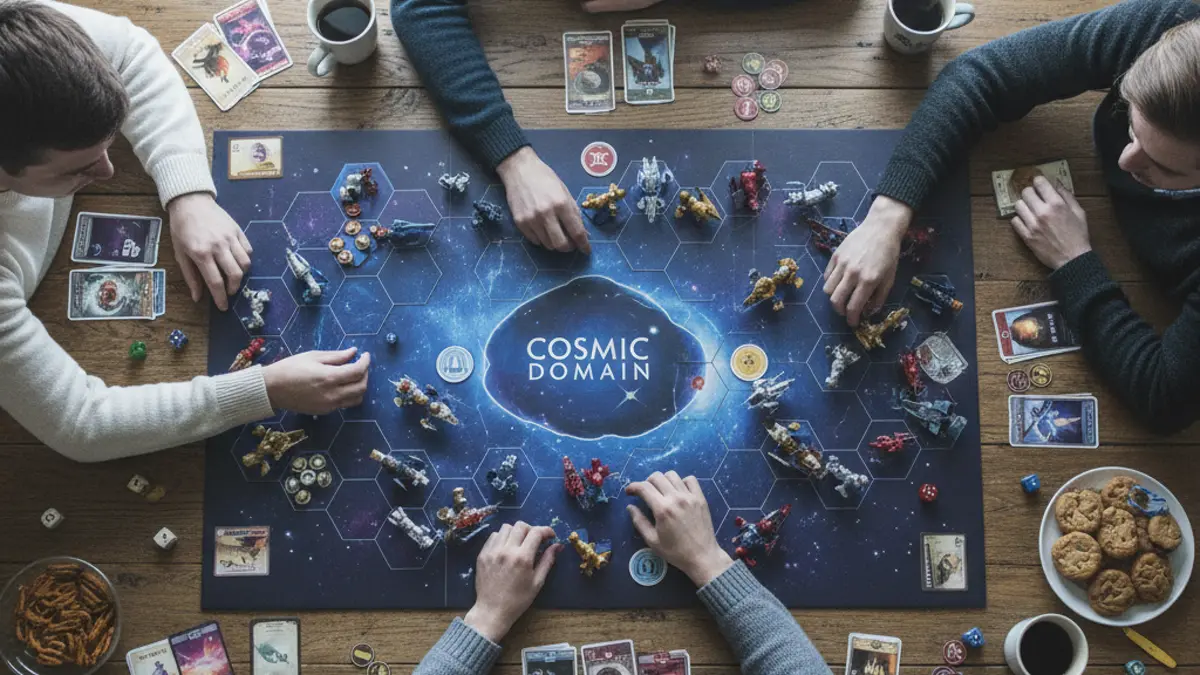 Groot strategisch sciencefiction bordspel op een houten tafel