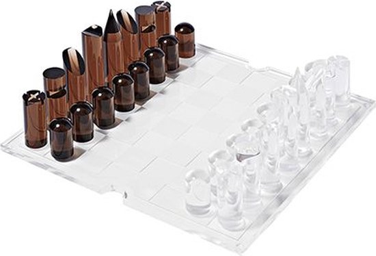 Sunnylife - Games Lucite Schaken en Dammen - Acrylaat Kunststof - Multicolor