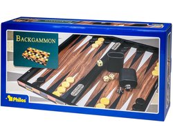 Philos Backgammon spel Kassette Fourni Groot klassiek bordspel.