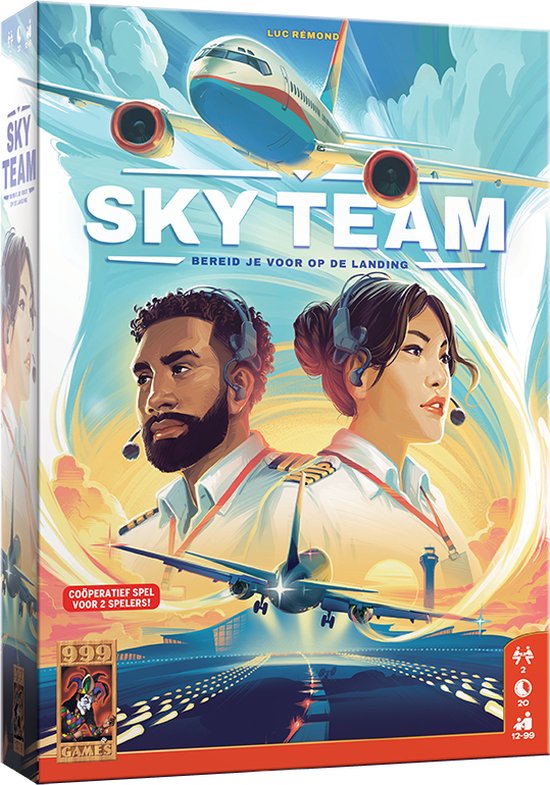 999 Games - Sky Team - Bordspel - Voor 2 spelers - Coöperatief spel - Nederlandstalig - Winnaar Speelgoed van het Jaar 2024 - Winnaar Gouden Ludo 2025