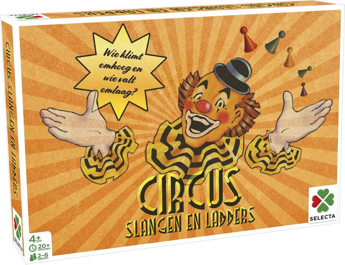 Tactic Spellen van Toen: Circus / Slangen en Ladders – Bordspel – Familiespel – Vanaf 4 jaar – 2-6 spelers