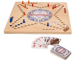 Keezenspel Hout Deluxe - Dubbelzijdig bordspel voor 2 tot 6 spelers - 6+ jaar
