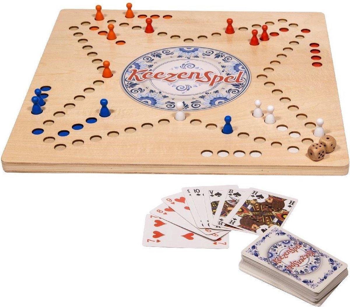 Keezenspel Hout Deluxe - Dubbelzijdig bordspel voor 2 tot 6 spelers - 6+ jaar