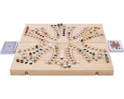 Toc Spel XL Opklapbaar 6 Spelers – Houten Bordspel – Extra Groot Strategiespel – Gezelschapsspel voor 2 tot 6 Spelers – Reisvriendelijk Bordspel – Engelhart