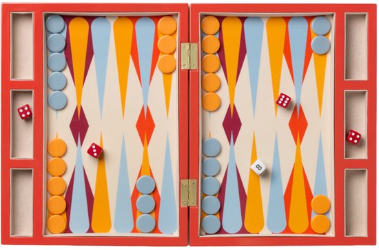 Printworks Spel - Backgammon Lacquered - Rood