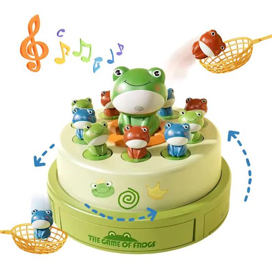 Kikker- 2 Spelers- Spelen- Gezelschapsspel- Jong en Oud- Muzikaal- Pop-up- Reactiespel Kikkerspel- Bordspel- Vangspel-