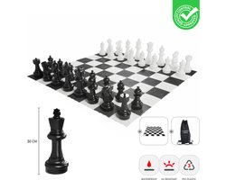 Ubergames - XL buiten Schaakspel - Tactisch Bordspel - Koning 30 cm Hoge kwaliteit - Inclusief Mat 138x138 cm & Tas