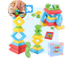 Mauzek® Stapelstenen - 30stks - Stapelspeelgoed - Montessori speelgoed - Sorteer - Sorteerspel - Educatief speelgoed - Peuter Speelgoed - Stapelblokken - Speelblokken - Stapeltoren - Bouwblokken - Bouwspeelgoed - 3 jaar - 4 jaar - 5 jaar - 6 jaar