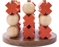 Tic Tac Toe (Large) – Houten 3 op een Rij Spel – Boter, Kaas en Eieren – Strategisch Denkspel – Klassiek Bordspel – 2 Spelers – Engelhart