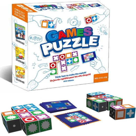 Match Bordspel set - 20 min Bordspel Matchen -met 20 speelblokken & 60 patroonkaarten - Familie spelletjes - Educatieve spelletjes voor kinderen