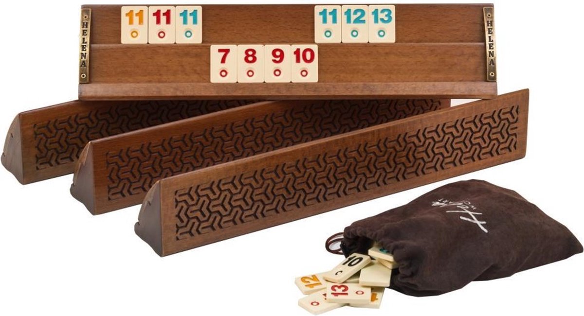 Inclusief Tas — Handgemaakte Rummy Speelset - Rummi - Bordspel - Okey Takimi - Okey - Luxe uitgave