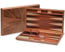 SP® Backgammon - Backgammon Koffer - Luxe Reiseditie - Bruin - 43cm x 25cm x 1cm