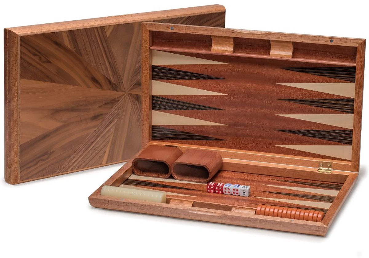 Luxe Reiseditie — SP® Backgammon - Bruin - 43cm x 25cm x 1cm - Backgammon Koffer