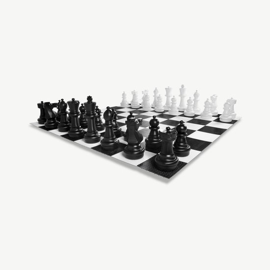 Ubergames - XL Groot Schaakspel - tot 64 cm - Plus 4 Draagtassen - Plus Kunststof Vloer - UV Bestendig