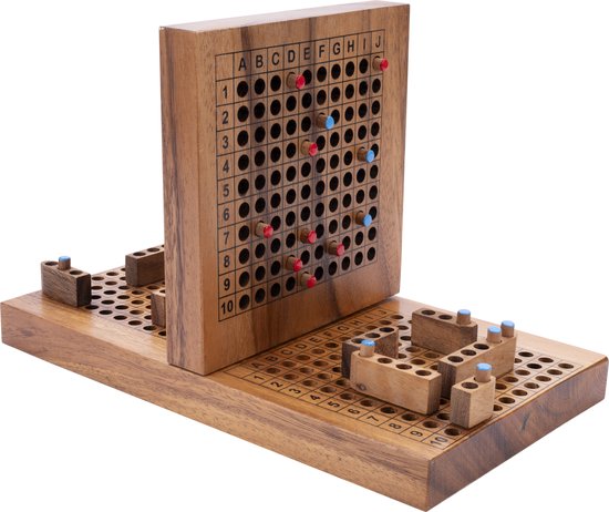 Battle Ship – Houten Strategiespel – Zeeslag Bordspel – Sea Battle Klassiek Spel – Tactisch Denkspel – 2 Spelers – Engelhart