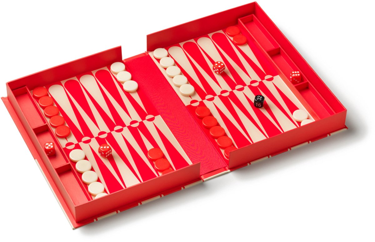 Rood/Crème — Printworks Spel Classic - Art of Backgammon