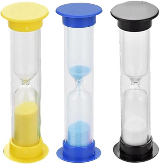 Set van 3 zandlopers, visuele timer voor kinderen - ideaal voor tijdbeheer en spelletjes (1 minuut, 30 seconden, 10 seconden)
