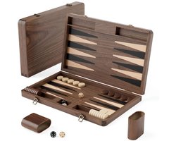 SP® Backgammon - Backgammon Koffer - Luxe Reiseditie - Bruin - 37cm x 23cm x 1cm