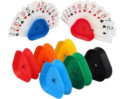 6er-set kaart houders voor kinderen - UNO Junior - Driehoekige kaart houders - Handsfree kaart houders voor kaartspellen