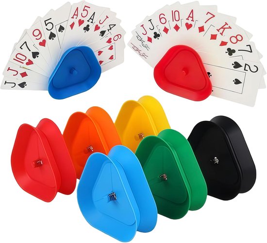 6er-set kaart houders voor kinderen - UNO Junior - Driehoekige kaart houders - Handsfree kaart houders voor kaartspellen