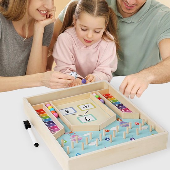 Kerstspeelgoed voor kinderen, leuk balspel met het ontbinden van getallen, rekentraining voor baby's, vroege educatie, houten speelgoed