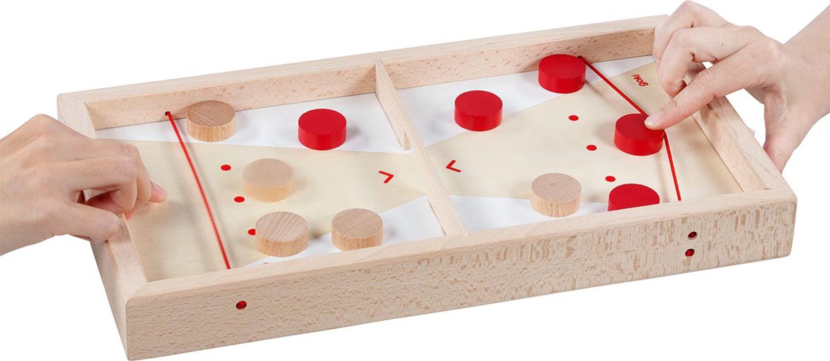Gezelschapsspel: 2 in 1 SUPER PUCK 40x21,5x4,5cm, 9-delig, 5+