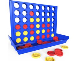 Go Groot formaat 4 op een rij bordspel voor kinderen van 3-8 jaar, perfecte educatieve familietuinspellen voor jongens en meisjes, strategiespel voor 2 spelers met 6 reserveschijven, opvouwbaar