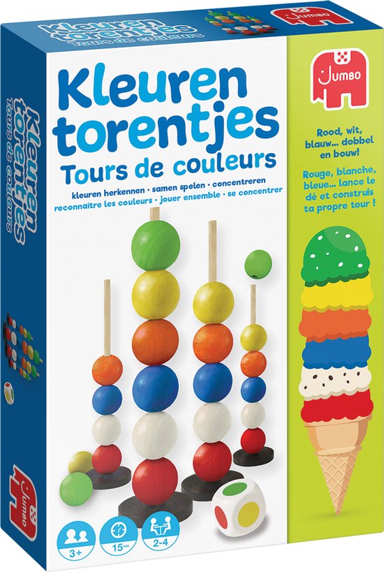 Jumbo - Kleurentorentjes - Kinderspel - Kleuren Leren - vanaf 3 jaar - 2 tot 4 spelers