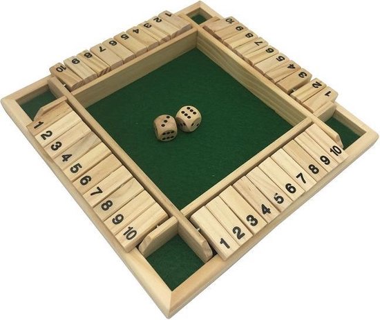 SIEPS Shut the Box - Houten dobbelspel voor 4 spelers - Educatief rekenspel