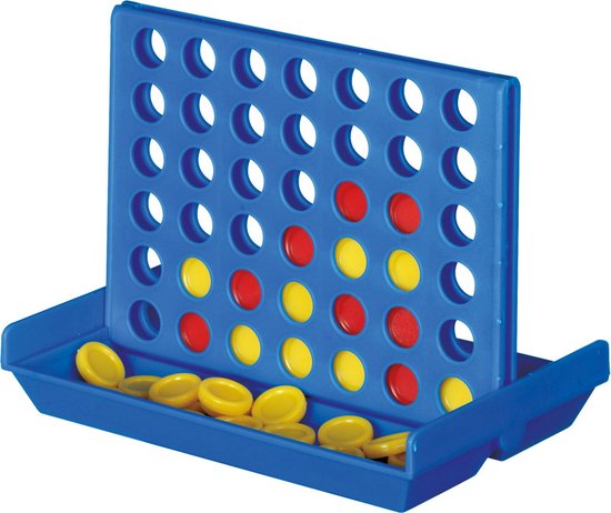 Reisspel - 4 Op een rijtje - 10,3 x 14,3 x 3,3 cm - Denkspel speelgoed - kinderen en volwassenen