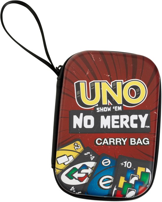 Klein Toys UNO-draagtas 'Show them no mercy' - UNO-kaarten niet inbegrepen - rood geel