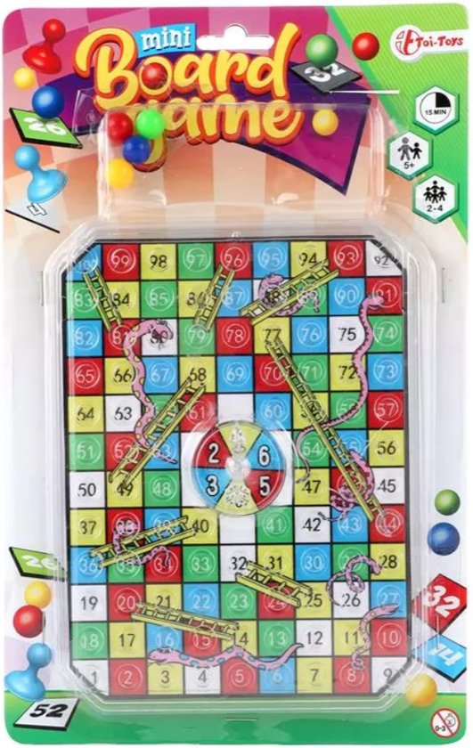 Mini bordspel - Ladderspel - Erger-je-niet - 5+ - 2 tot 4 personen - 15 min - funcadeau schoencadeau - kerst cadeau tip