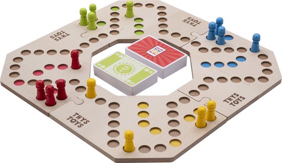 Keezen Bordspel Connect Deluxe - 3-4 Spelers - Hout - Houten Keezenspel - Keezbord