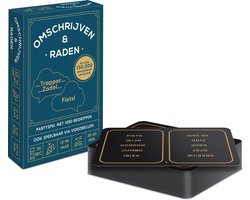 Omschrijven & Raden #1 - Kaartspel - 30 seconden tijdlimiet per 5 begrippen / totaal 1080 Nederlandse begrippen - pocketformaat raadspel / partyspel - 4-12 spelers (grote groepen)