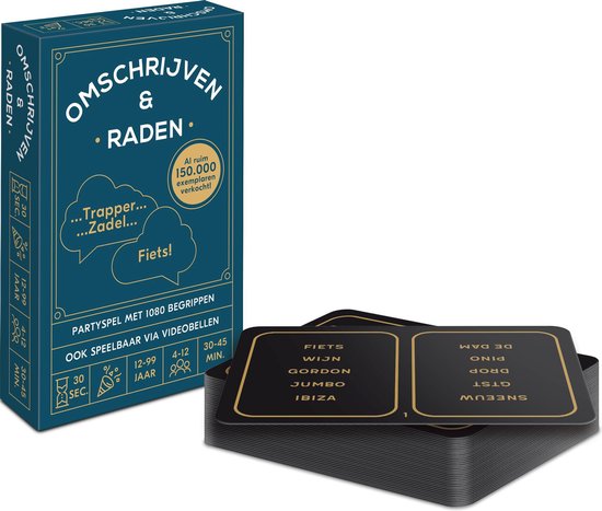 Omschrijven & Raden #1 - Kaartspel - 30 seconden tijdlimiet per 5 begrippen / totaal 1080 Nederlandse begrippen - pocketformaat raadspel / partyspel - 4-12 spelers (grote groepen)