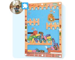 Mauzek® Magnetisch Doolhof Alfabet – Montessori speelgoed – Letters leren – Houten speelgoed – Magneetspel – Sensorisch speelgoed – Activiteitenbord – Magnetisch spel – Peuter – Voor onderweg – Jongens – Meisjes – 3 jaar – 4 jaar – 5 jaar – 6 jaar