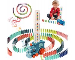 Domino Trein Speelgoed Set - Automatische Domino Trein Legt Klosjes - Speelgoedtrein - 100 Stenen - ABS - Licht & Geluid - Educatief Speelgoed - Voor Kinderen 3-8 jaar - Cadeau