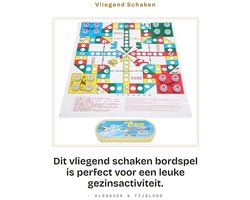 Dailygoods- Vliegtuigschaken Draagbaar - Bordspel voor 2-4 Spelers - PVC + Plastic - Schaakbord 365x430mm - 16 Schaakstukken - Leuk Gezinsvermaak