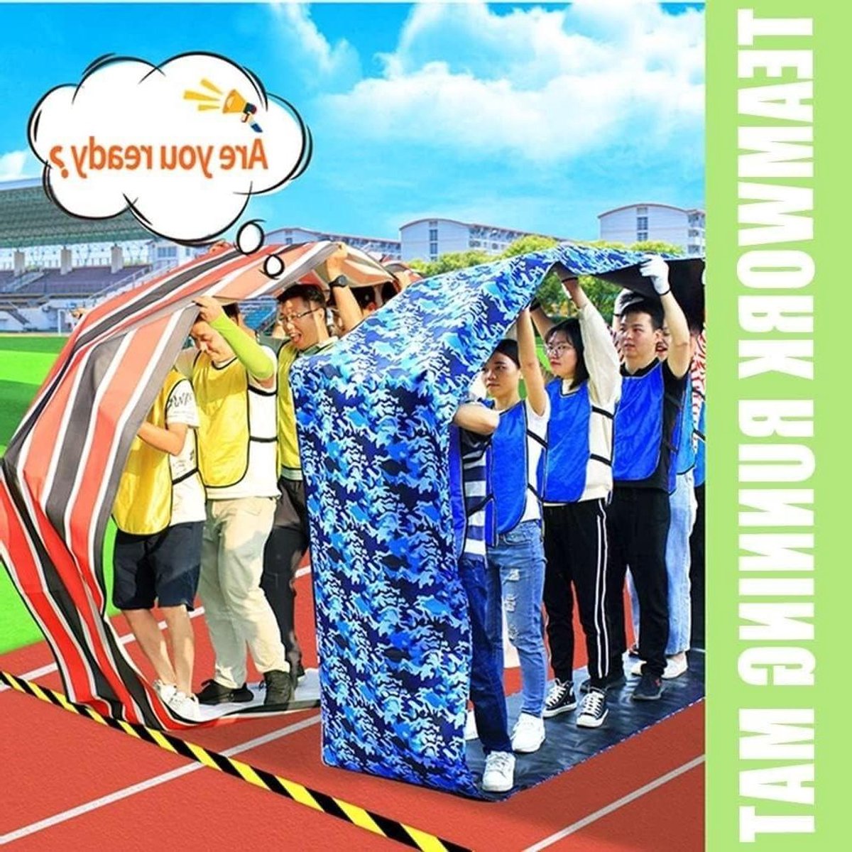 Groep Buitenspelen - Teamspel Mat - Samenwerkingsspel - Oxford Stof - 8 Meter - Multicolor