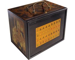 Mahjong spel - in houten kist zwart M