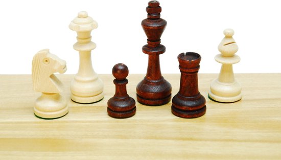 HOT Games Schaaks.Staunt.3 Hout Bl/Br.L+V 76mm Kis.