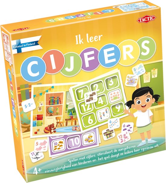 Tactic Ik Leer: Cijfers – Bordspel – Educatief – Leerzaam Spel om te Leren Tellen en Getallen te Herkennen – 1 tot 4 Spelers – Vanaf 4 Jaar