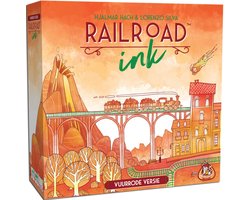 White Goblin Games - Railroad Ink (Vuurrode versie) - Dobbelspel - 1 tot 6 spelers - Roll & Write - Puzzelspel - Voor de hele familie