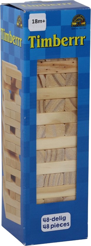 Philos Vallende Toren spel - Houten blokjes voor 2 tot 6 spelers - 6+ jaar