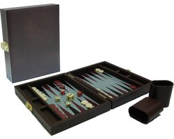 Hot games Backgammon koffer magnetisch bruin 23x17