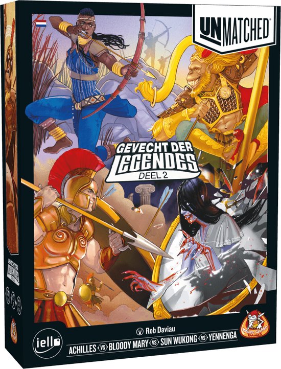 Expertspel — White Goblin Games - 2 tot 4 spelers - 20 minuten - Vanaf 10 jaar - Met de helden: Yennenga, Achilles, Sun Wukong en Bloody Mary - Unmatched: Gevecht der Legendes 2