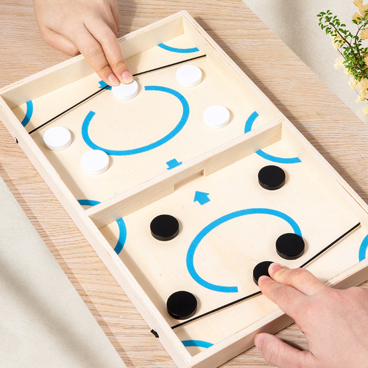 Kerstspeelgoed voor kinderen, stuiterende schaak- en hockeyspellen, educatief speelgoed voor kinderen voor het trainen van de hand-oogcoördinatie, houten speelgoed