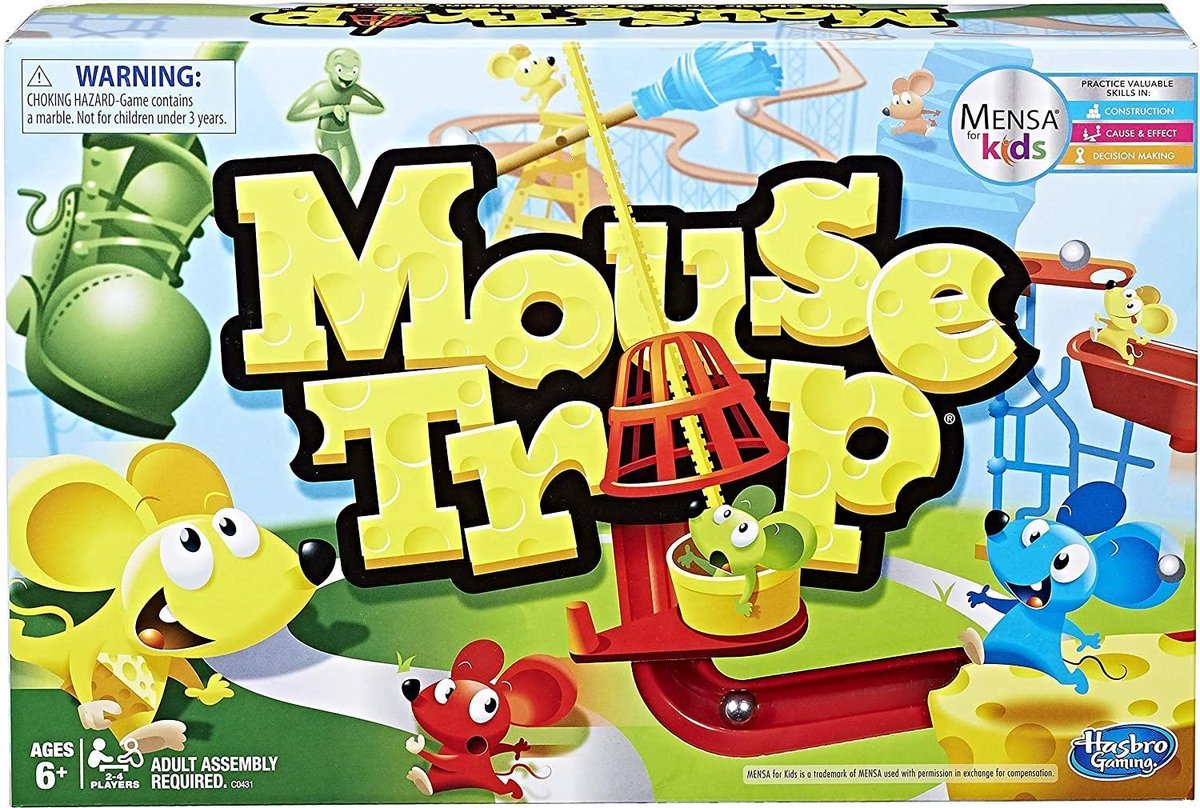 Hasbro - Mouse Trap / Muizenval - Bordspel - Originele Editie - Engelse Versie