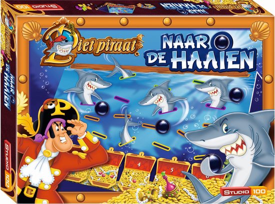 Naar de haaien Piet Piraat | Bordspel | Kinderspel